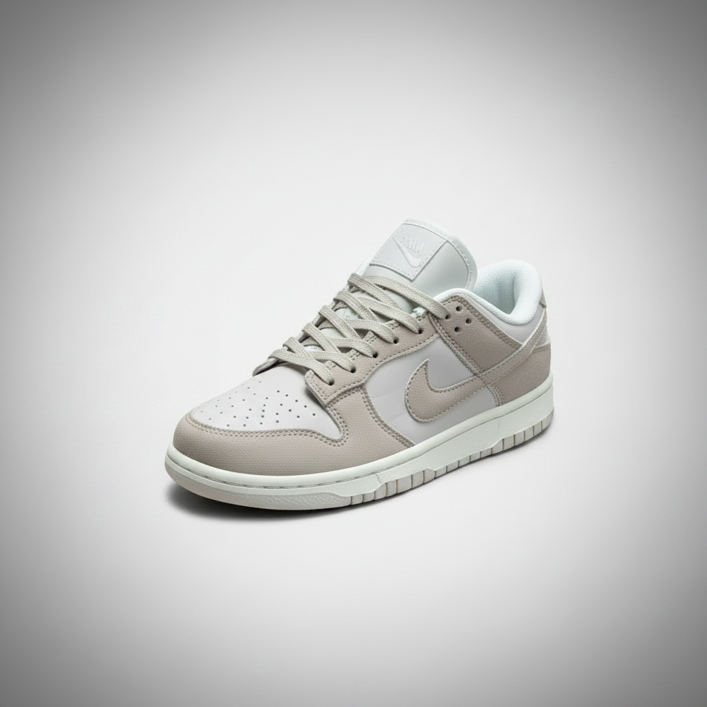 NIKE DUNK LOW BEIGE Y GRIS CLARO