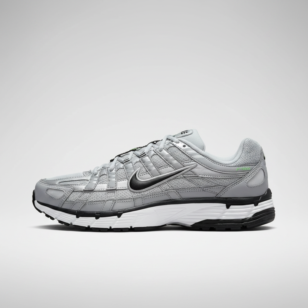 NIKE P-6000 WHITE/BLACK PLATEADO