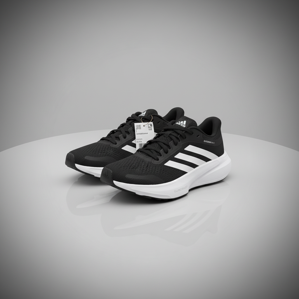 ADIDAS NEGROS CON FRANJAS BLANCAS