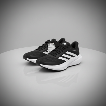 ADIDAS NEGROS CON FRANJAS BLANCAS