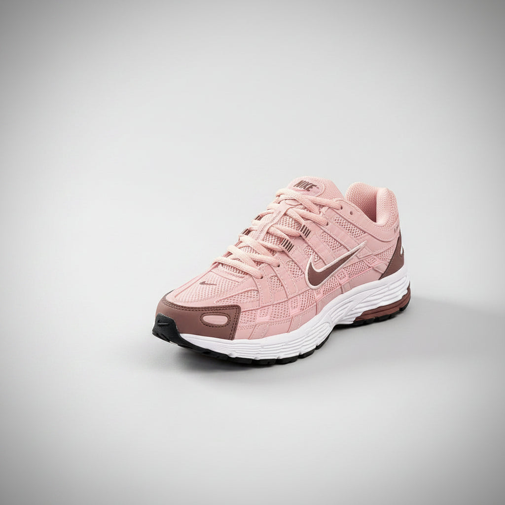 NIKE P-6000 ROSA CON DETALLES MARRÓN OSCURO