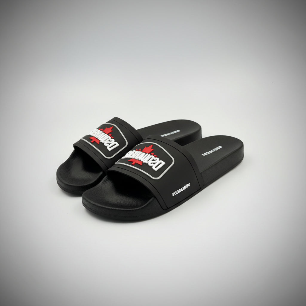 SANDALIAS DSQUARED2 NEGRAS HOJA DE ARCE